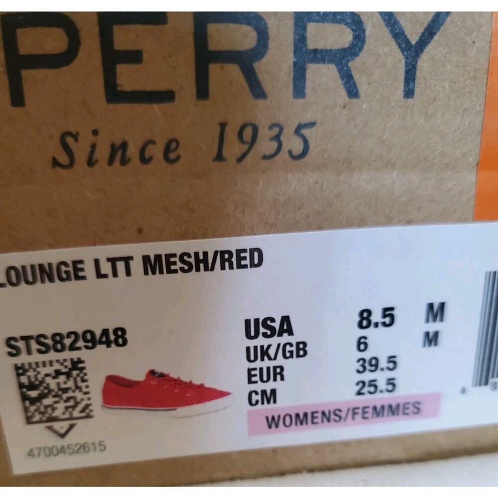 NIB Sperry Lounge LTT Mesh Red Slip On Sneaker 8.5M 39.5 - Picture 13 of 13